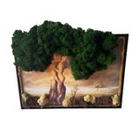 Casa si Gradina - Decoratiuni - Obiecte decorative - Accesorii decorative - Decoratiune pentru interior, copacul vietii cuplu, licheni, 30x23 cm, verde - Infinity.ro