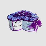 Market - Cadouri - Flori si aranjamente - Aranjament flori de satin, realizat manual, 29x29 cm, mov - Infinity.ro