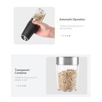 Casa si Gradina - Bucatarie si vesela - Ustensile bucatarie - Rasnite si dozatoare condimente - Set de 2 Rasnite Electrice cu Suport, din ABS si Otel inoxidabil, 50 ml, 20x6.5x5.3cm, Negru - Infinity.ro