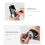 Casa si Gradina - Bucatarie si vesela - Ustensile bucatarie - Rasnite si dozatoare condimente - Set de 2 Rasnite Electrice cu Suport, din ABS si Otel inoxidabil, 50 ml, 20x6.5x5.3cm, Negru - Infinity.ro