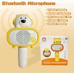 Jucarii, Copii si Bebe - Jucarii si jocuri - Jucarii de rol - Instrumente muzicale de jucarie - Microfon si difuzor pentru karaoke, pentru copii 3 ani+, Bluetooth, Plastic, Alb-Galben - Infinity.ro
