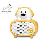 Jucarii, Copii si Bebe - Jucarii si jocuri - Jucarii de rol - Instrumente muzicale de jucarie - Microfon si difuzor pentru karaoke, pentru copii 3 ani+, Bluetooth, Plastic, Alb-Galben - Infinity.ro