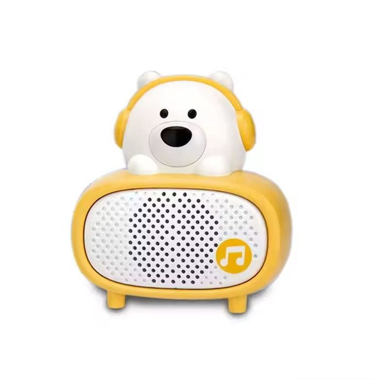 Jucarii, Copii si Bebe - Jucarii si jocuri - Jucarii de rol - Instrumente muzicale de jucarie - Microfon si difuzor pentru karaoke, pentru copii 3 ani+, Bluetooth, Plastic, Alb-Galben - Infinity.ro