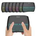 PC, gaming si accesorii - Periferice PC - Tastaturi - Tastatura Wireless Techstar® Vontar D8, Iluminata, 7 Culori, Android TV, PC, Smart - Infinity.ro