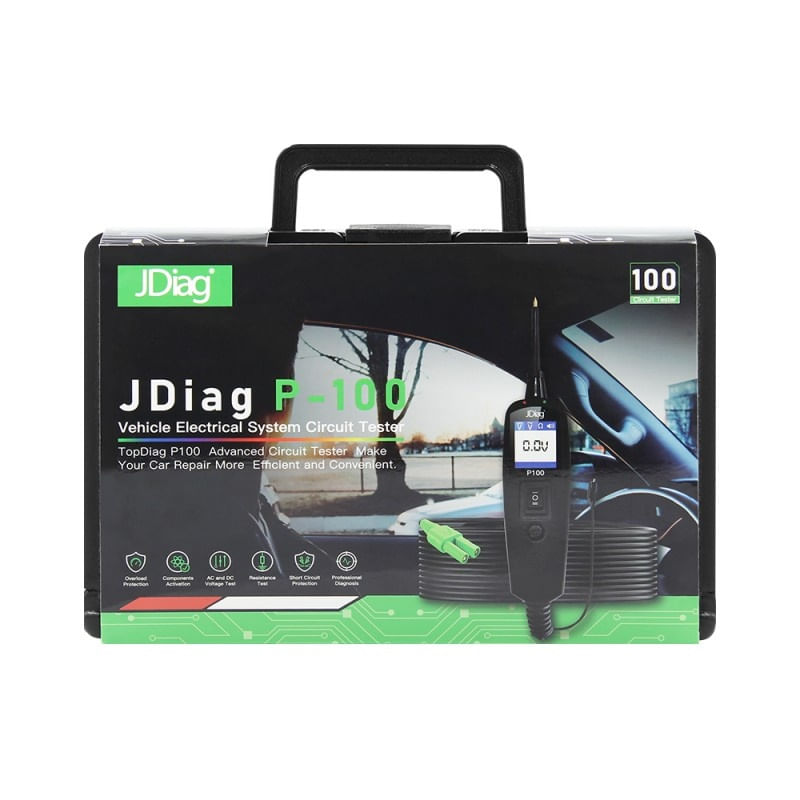Auto si Moto - Reparatii si depanare - Scule auto - Testere si multimetre - Tester Profesional Circuite Electrice Techstar® P100, Diagnostic, 12/24V, Verificare Rezistenta, Masa, Voltaj, Servieta - Infinity.ro