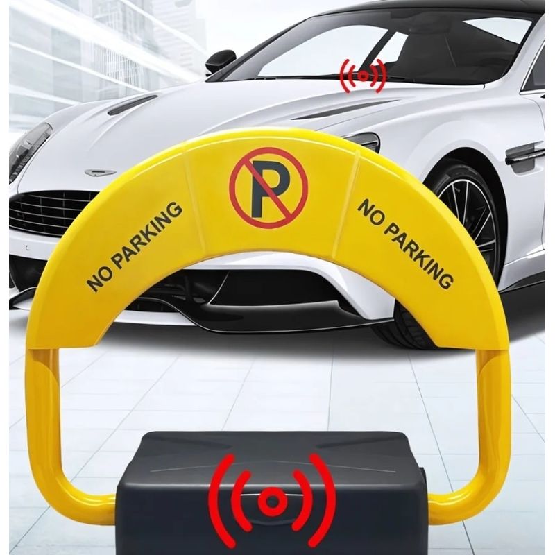 Casa si Gradina - Constructii - Scule de mana si unelte - Accesorii scule de mana - Blocator de parcare cu telecomanda, acumulator si cablu USB, maxim 2000kg, 3.8kg, 40 x 45 x 12.5 x 7.5 cm, galben-negru - Infinity.ro