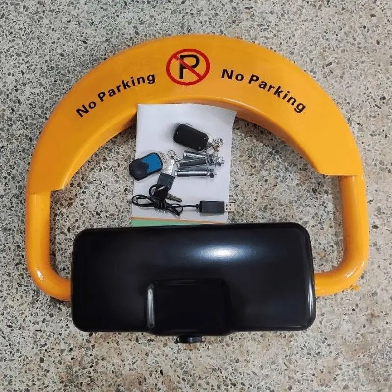 Casa si Gradina - Constructii - Scule de mana si unelte - Accesorii scule de mana - Blocator de parcare cu telecomanda, acumulator si cablu USB, maxim 2000kg, 3.8kg, 40 x 45 x 12.5 x 7.5 cm, galben-negru - Infinity.ro