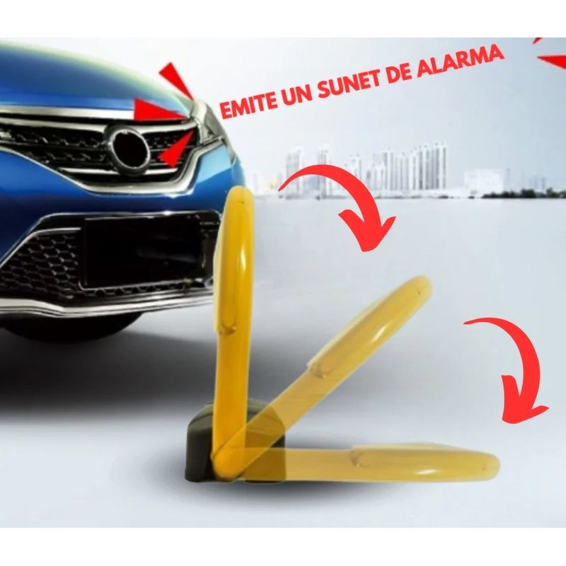 Casa si Gradina - Constructii - Scule de mana si unelte - Accesorii scule de mana - Blocator de parcare cu telecomanda, acumulator si cablu USB, maxim 2000kg, 3.8kg, 40 x 45 x 12.5 x 7.5 cm, galben-negru - Infinity.ro