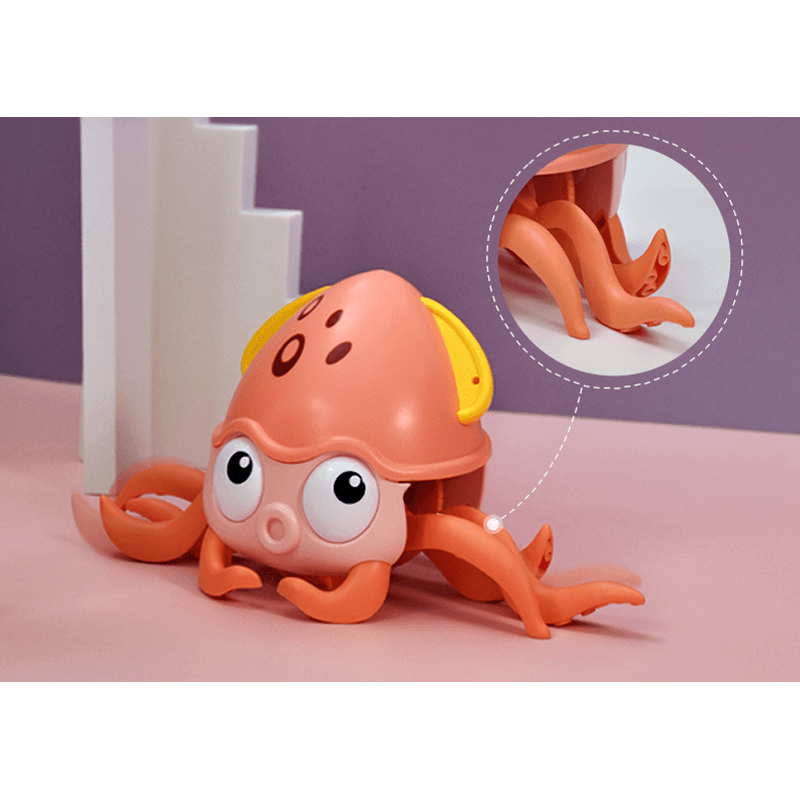 Jucarii, Copii si Bebe - Jucarii si jocuri - Jucarii bebelusi - Jucarii interactive bebelusi - Jucarie interactiva Caracatita, sunete, lumini, se misca si canta, senzori obstacole, inductie, USB, 3 ani+,  Edujucarii - Infinity.ro