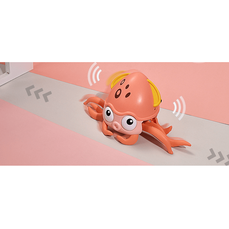 Jucarii, Copii si Bebe - Jucarii si jocuri - Jucarii bebelusi - Jucarii interactive bebelusi - Jucarie interactiva Caracatita, sunete, lumini, se misca si canta, senzori obstacole, inductie, USB, 3 ani+,  Edujucarii - Infinity.ro