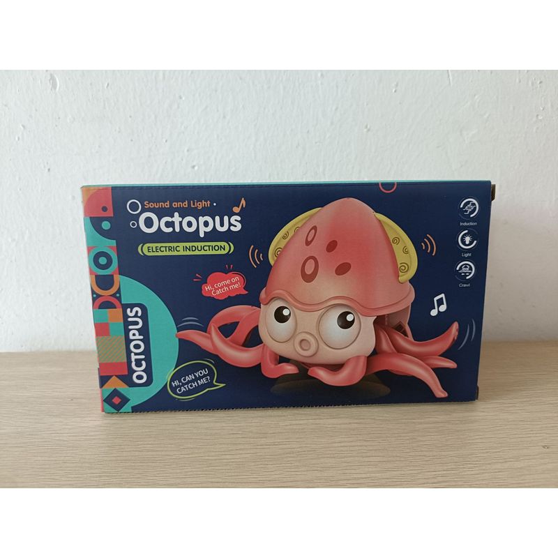 Jucarii, Copii si Bebe - Jucarii si jocuri - Jucarii bebelusi - Jucarii interactive bebelusi - Jucarie interactiva Caracatita, sunete, lumini, se misca si canta, senzori obstacole, inductie, USB, 3 ani+,  Edujucarii - Infinity.ro