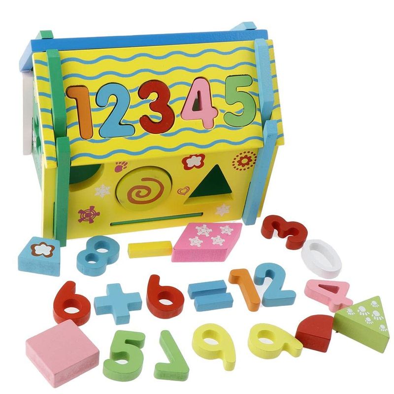 Jucarii, Copii si Bebe - Jucarii si jocuri - Jucarii & jocuri educative - Jucarii interactive - Casuta Sortatoare de Forme Geometrice si Cifre, Operatii matematice, Ceas,  5 activitati educative, Montessori, 3 ani +, - Infinity.ro