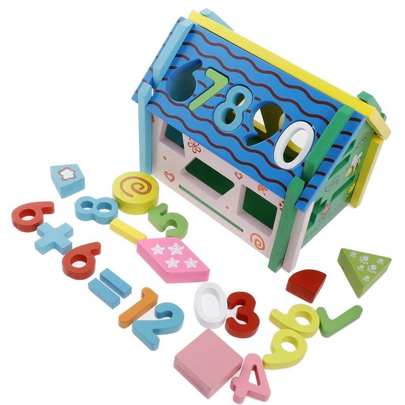 Jucarii, Copii si Bebe - Jucarii si jocuri - Jucarii & jocuri educative - Jucarii interactive - Casuta Sortatoare de Forme Geometrice si Cifre, Operatii matematice, Ceas,  5 activitati educative, Montessori, 3 ani +, - Infinity.ro