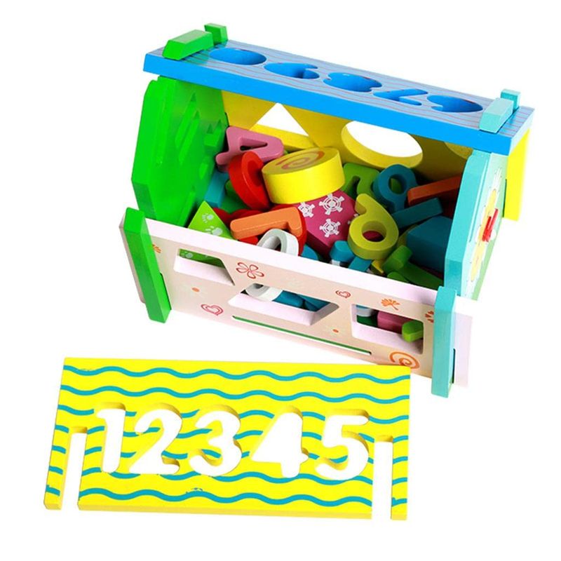 Jucarii, Copii si Bebe - Jucarii si jocuri - Jucarii & jocuri educative - Jucarii interactive - Casuta Sortatoare de Forme Geometrice si Cifre, Operatii matematice, Ceas,  5 activitati educative, Montessori, 3 ani +, - Infinity.ro