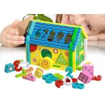 Jucarii, Copii si Bebe - Jucarii si jocuri - Jucarii & jocuri educative - Jucarii interactive - Casuta Sortatoare de Forme Geometrice si Cifre, Operatii matematice, Ceas,  5 activitati educative, Montessori, 3 ani +, - Infinity.ro