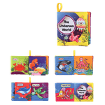Carti si Birotica - Carti - Carti pentru copii - Carti pentru bebelusi - Carte senzoriala fosnitoare, bebelusi, cu animalute colorate, Undersea world, 4 pagini, 8 fete, 10 cm  x 2,5 cm  x 9 cm - Infinity.ro