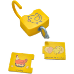 Jucarii, Copii si Bebe - Jucarii si jocuri - Jucarii & jocuri educative - Jucarii interactive - Set 6  Lacate, 6 chei, cartonase de asociere imagini diverse, Broscuta, Norisori, Cuvinte, 18 piese, 3 ani +, Edujucarii - Infinity.ro