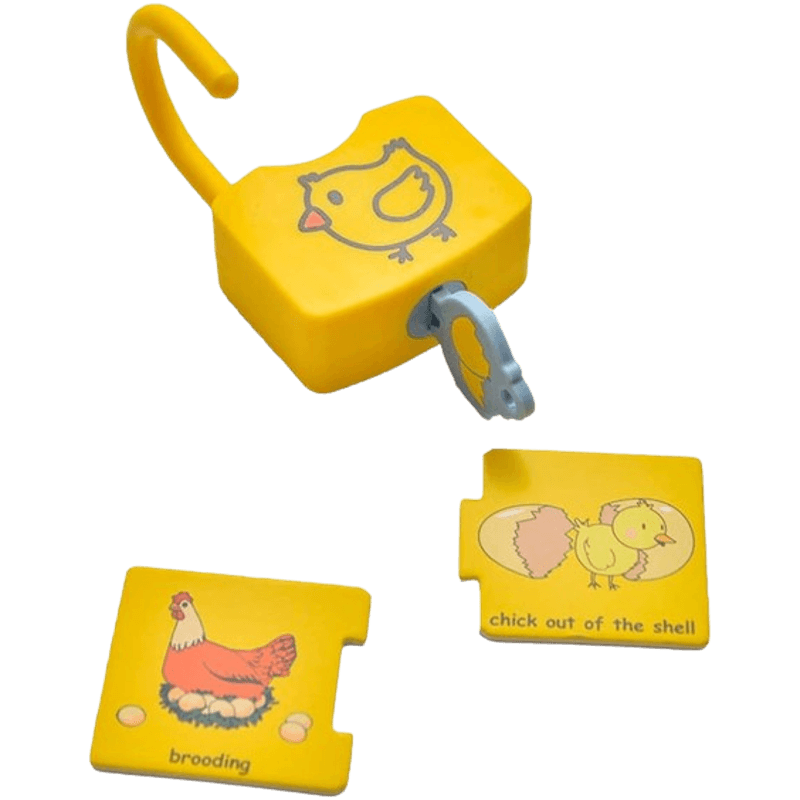 Jucarii, Copii si Bebe - Jucarii si jocuri - Jucarii & jocuri educative - Jucarii interactive - Set 6  Lacate, 6 chei, cartonase de asociere imagini diverse, Broscuta, Norisori, Cuvinte, 18 piese, 3 ani +, Edujucarii - Infinity.ro