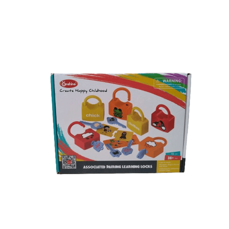 Jucarii, Copii si Bebe - Jucarii si jocuri - Jucarii & jocuri educative - Jucarii interactive - Set 6  Lacate, 6 chei, cartonase de asociere imagini diverse, Broscuta, Norisori, Cuvinte, 18 piese, 3 ani +, Edujucarii - Infinity.ro
