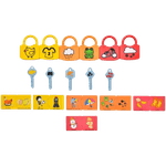 Jucarii, Copii si Bebe - Jucarii si jocuri - Jucarii & jocuri educative - Jucarii interactive - Set 6  Lacate, 6 chei, cartonase de asociere imagini diverse, Broscuta, Norisori, Cuvinte, 18 piese, 3 ani +, Edujucarii - Infinity.ro