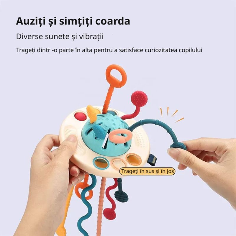 Jucarii, Copii si Bebe - Jucarii si jocuri - Jucarii bebelusi - Jucarii pentru dentitie - Jucarie Montessori pentru bebelusi, invatare timpurie, dezvoltare senzoriala, dentitie fara BPA, 1-3 ani, multicolor - Infinity.ro