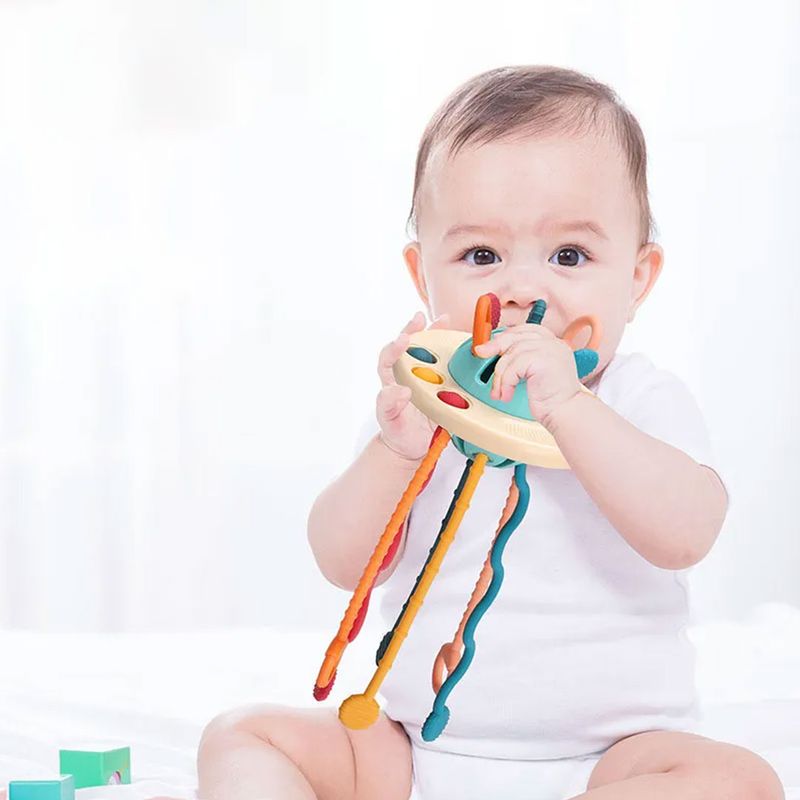 Jucarii, Copii si Bebe - Jucarii si jocuri - Jucarii bebelusi - Jucarii pentru dentitie - Jucarie Montessori pentru bebelusi, invatare timpurie, dezvoltare senzoriala, dentitie fara BPA, 1-3 ani, multicolor - Infinity.ro