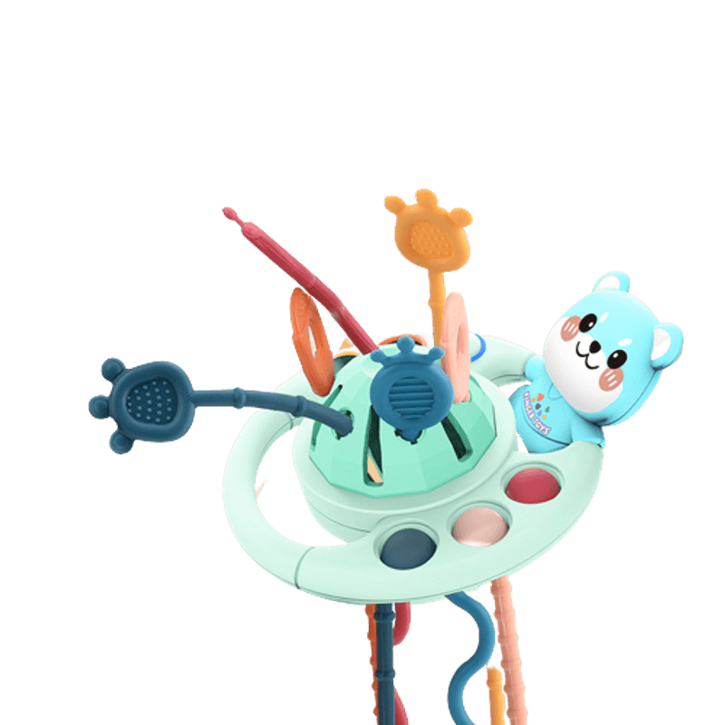 Jucarii, Copii si Bebe - Jucarii si jocuri - Jucarii bebelusi - Jucarii interactive bebelusi - Jucarie educationala  pentru bebelusi, dezvoltare senzoriala, dentitie fara BPA, ursulet albastru, Edujucarii - Infinity.ro