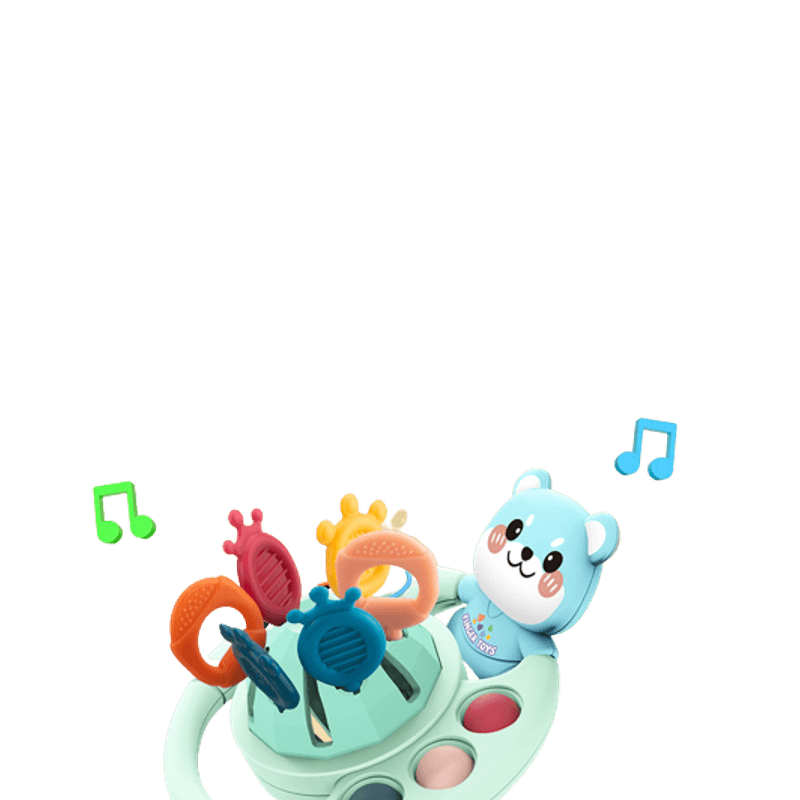 Jucarii, Copii si Bebe - Jucarii si jocuri - Jucarii bebelusi - Jucarii interactive bebelusi - Jucarie educationala  pentru bebelusi, dezvoltare senzoriala, dentitie fara BPA, ursulet albastru, Edujucarii - Infinity.ro