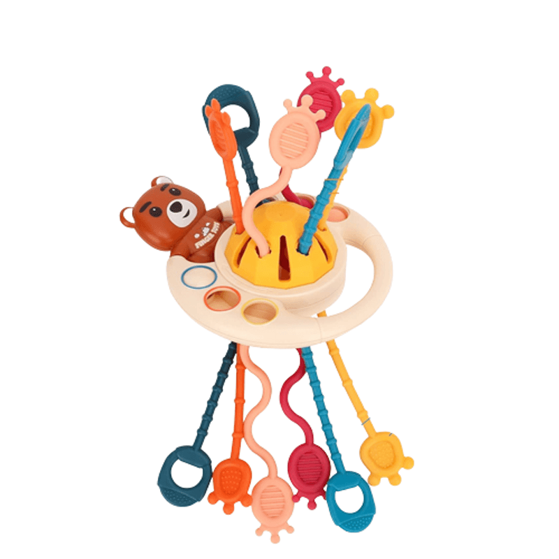 Jucarii, Copii si Bebe - Jucarii si jocuri - Jucarii bebelusi - Jucarii interactive bebelusi - Jucarie educationala invatare timpurie bebelusi, dezvoltare senzoriala, dentitie fara BPA, ursulet brun, Edujucarii - Infinity.ro