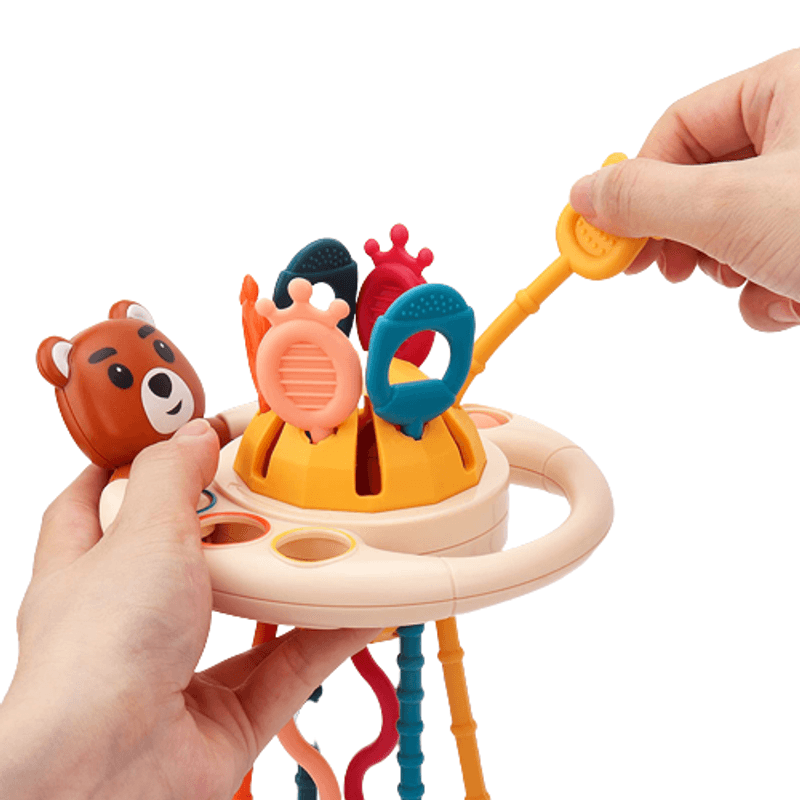 Jucarii, Copii si Bebe - Jucarii si jocuri - Jucarii bebelusi - Jucarii interactive bebelusi - Jucarie educationala invatare timpurie bebelusi, dezvoltare senzoriala, dentitie fara BPA, ursulet brun, Edujucarii - Infinity.ro