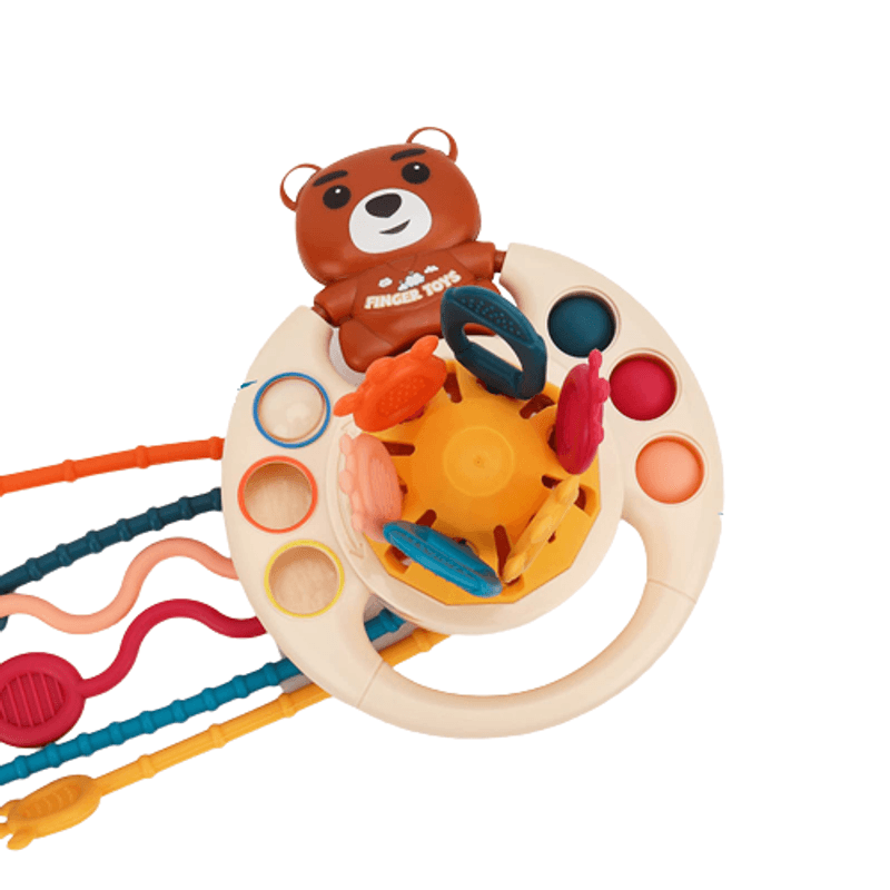 Jucarii, Copii si Bebe - Jucarii si jocuri - Jucarii bebelusi - Jucarii interactive bebelusi - Jucarie educationala invatare timpurie bebelusi, dezvoltare senzoriala, dentitie fara BPA, ursulet brun, Edujucarii - Infinity.ro