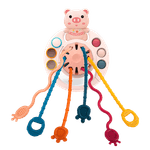 Jucarii, Copii si Bebe - Jucarii si jocuri - Jucarii bebelusi - Jucarii interactive bebelusi - Jucarie educationala invatare timpurie pentru bebelusi, dezvoltare senzoriala, dentitie fara BPA, porcusor, Edujucarii - Infinity.ro