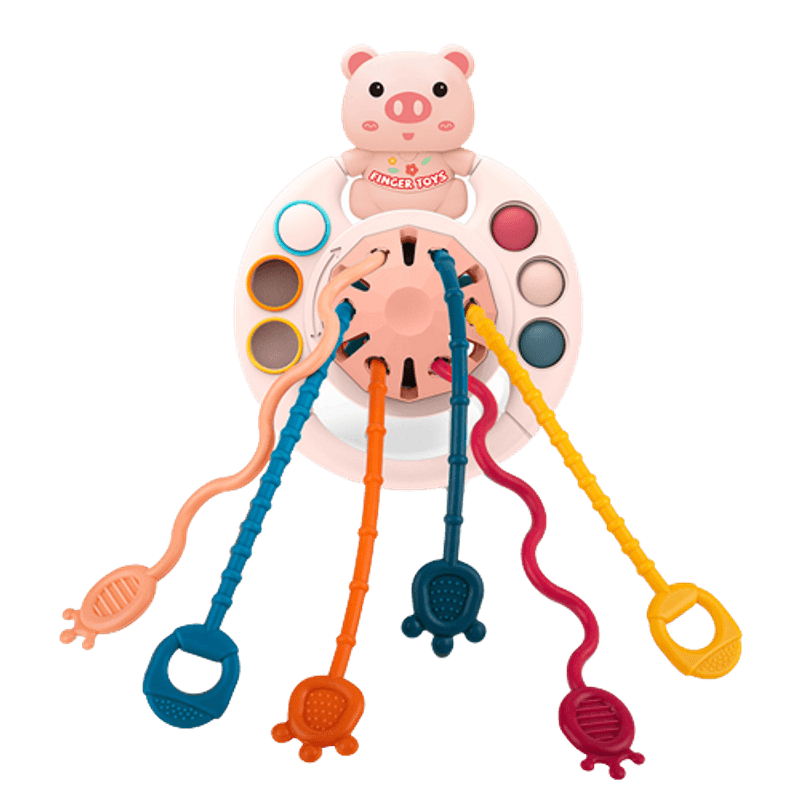 Jucarii, Copii si Bebe - Jucarii si jocuri - Jucarii bebelusi - Jucarii interactive bebelusi - Jucarie educationala invatare timpurie pentru bebelusi, dezvoltare senzoriala, dentitie fara BPA, porcusor, Edujucarii - Infinity.ro