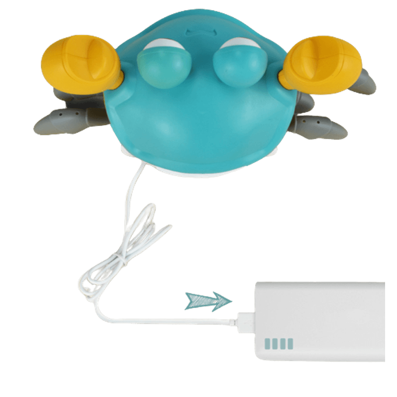 Jucarii, Copii si Bebe - Jucarii si jocuri - Jucarii bebelusi - Jucarii interactive bebelusi - Jucarie interactiva Crab cu sunete, lumini, se deplaseaza si canta, senzori bstacole, inductie, cablu USB, 3 ani+ - Infinity.ro