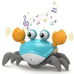 Jucarii, Copii si Bebe - Jucarii si jocuri - Jucarii bebelusi - Jucarii interactive bebelusi - Jucarie interactiva Crab cu sunete, lumini, se deplaseaza si canta, senzori bstacole, inductie, cablu USB, 3 ani+ - Infinity.ro