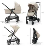 Jucarii, Copii si Bebe - Carucioare si articole de transport - Carucioare - Carucioare 3 in 1 - Carucior Kinderkraft Newly, 4 In 1, Sand Beige - Infinity.ro