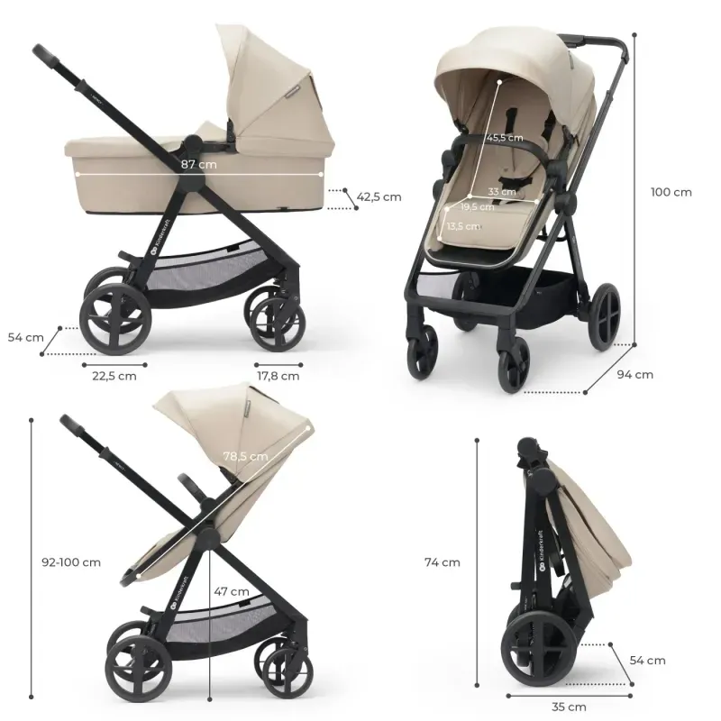 Jucarii, Copii si Bebe - Carucioare si articole de transport - Carucioare - Carucioare 3 in 1 - Carucior Kinderkraft Newly, 4 In 1, Sand Beige - Infinity.ro