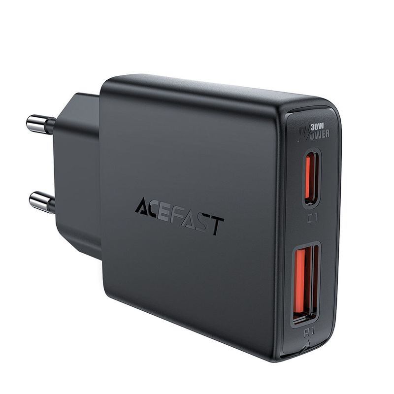 Laptop, Telefoane si Tablete - Telefoane mobile si accesorii - Accesorii Telefoane - Incarcatoare telefoane - Incarcator Type-C, USB, pentru Priza, PD30W, GaN - Acefast (A69) - Black - Infinity.ro