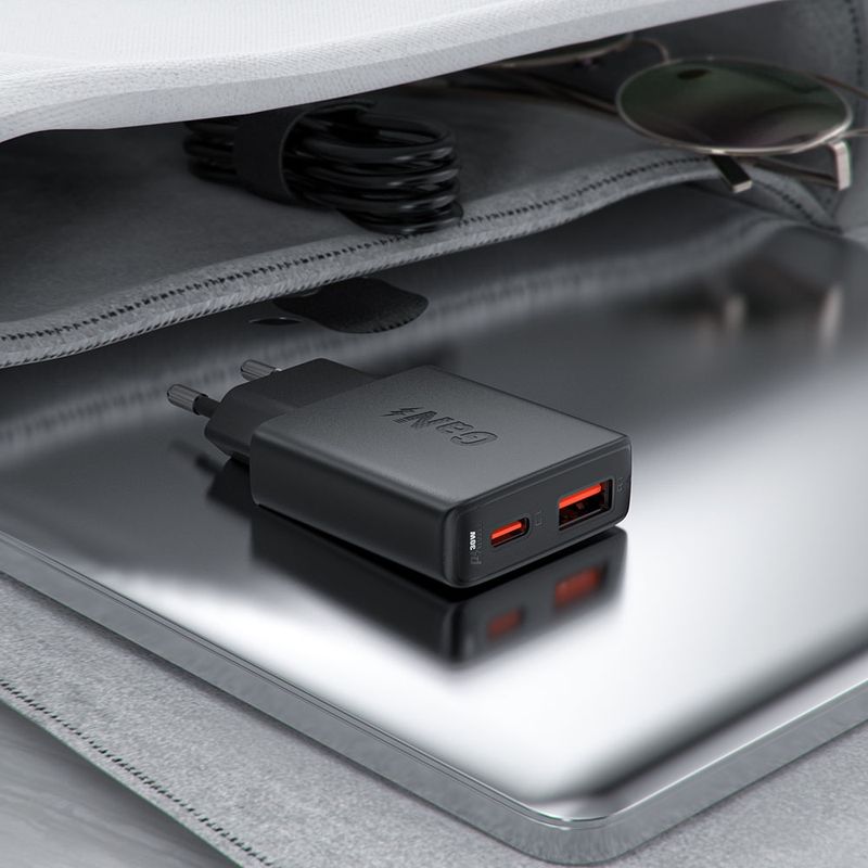 Laptop, Telefoane si Tablete - Telefoane mobile si accesorii - Accesorii Telefoane - Incarcatoare telefoane - Incarcator Type-C, USB, pentru Priza, PD30W, GaN - Acefast (A69) - Black - Infinity.ro