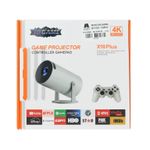 TV, Audio-Video si Foto - Videoproiectoare si accesorii - Videoproiectoare - Set cu proiector de jocuri 3D, X10 Plus, 2 controlere, 4K, 60W, 5G Wi-Fi, 10.1x10.35cm, alb - Infinity.ro