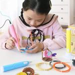 PC, gaming si accesorii - Imprimante, scanere & consumabile - Imprimare 3D - Creioane 3D - Set Stilou 3D cu 3 filamente colorate 1.75 mm, 18x3 cm, Mov - Infinity.ro