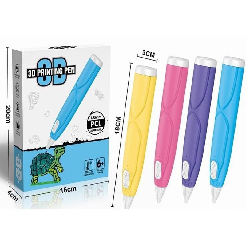 PC, gaming si accesorii - Imprimante, scanere & consumabile - Imprimare 3D - Creioane 3D - Set Stilou 3D cu 3 filamente colorate 1.75 mm, 18x3 cm, Mov - Infinity.ro