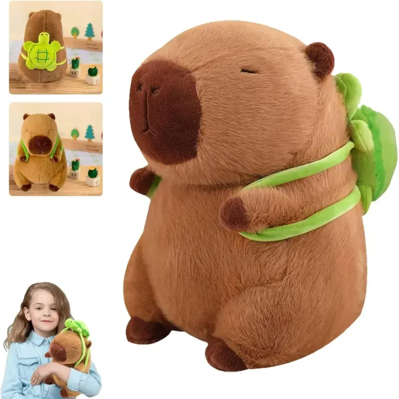 Jucarii, Copii si Bebe - Jucarii si jocuri - Jucarii de plus - Jucarie din plus Capybara simpatica, cu ghiozdan atasat, 23cm, ideala pentru copii Culoare maro, cadoul perfect ABYZ™ - Infinity.ro