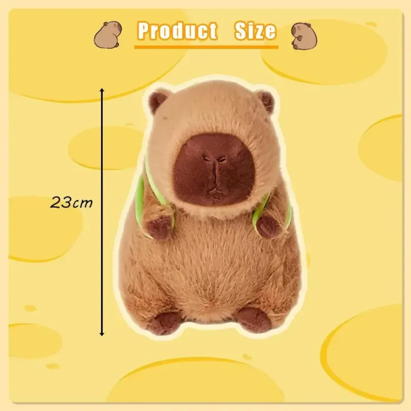 Jucarii, Copii si Bebe - Jucarii si jocuri - Jucarii de plus - Jucarie din plus Capybara simpatica, cu ghiozdan atasat, 23cm, ideala pentru copii Culoare maro, cadoul perfect ABYZ™ - Infinity.ro