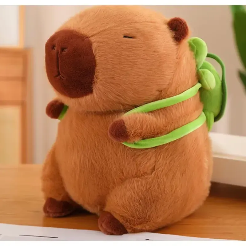Jucarii, Copii si Bebe - Jucarii si jocuri - Jucarii de plus - Jucarie din plus Capybara simpatica, cu ghiozdan atasat, 23cm, ideala pentru copii Culoare maro, cadoul perfect ABYZ™ - Infinity.ro
