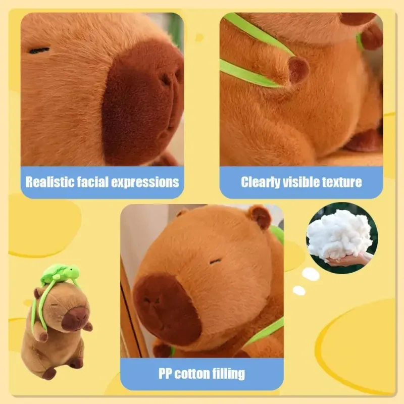 Jucarii, Copii si Bebe - Jucarii si jocuri - Jucarii de plus - Jucarie din plus Capybara simpatica, cu ghiozdan atasat, 23cm, ideala pentru copii Culoare maro, cadoul perfect ABYZ™ - Infinity.ro