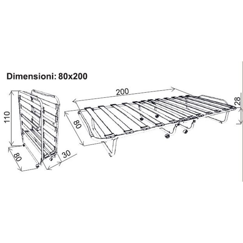 Casa si Gradina - Mobilier - Paturi si accesorii - Paturi - Pat pliant Aladin, antracit si ecru, 80x200x28 cm - Infinity.ro