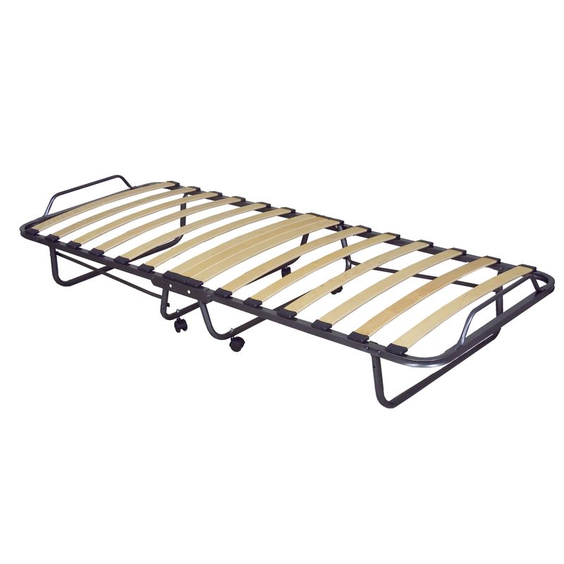 Casa si Gradina - Mobilier - Paturi si accesorii - Paturi - Pat pliant Aladin, antracit si ecru, 80x200x28 cm - Infinity.ro