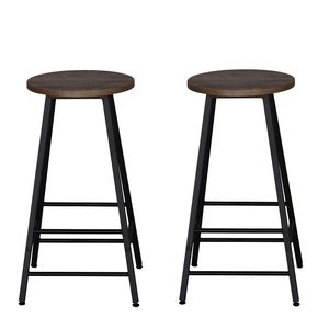 Set 2 scaune bar Hogland, negru si stejar antichizat, 40x40x71 cm
