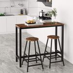 Casa si Gradina - Mobilier - Scaune si fotolii - Scaune - Set 2 scaune bar Hogland, negru si stejar antichizat, 40x40x71 cm - Infinity.ro